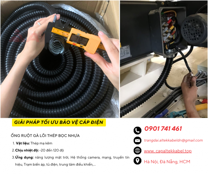 Ống ruột gà lõi thép bọc nhựa phi 51mm (2 inch)