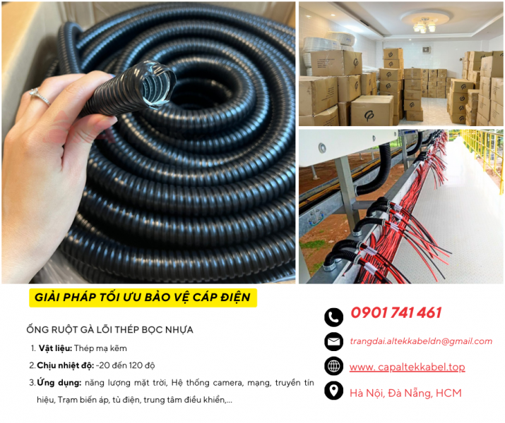 Ống ruột gà lõi thép bọc nhựa phi 51mm (2 inch)