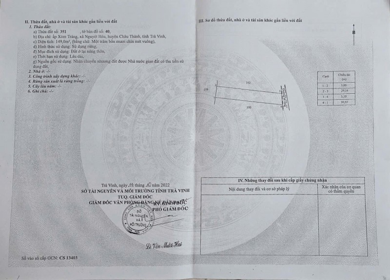 Bán 2 Lô Đất Full Thổ Cư Tại Đường Võ Văn Kiệt, Xóm Trảng, Xã Nguyệt Hóa, Huyện Châu Thành, Trà Vinh