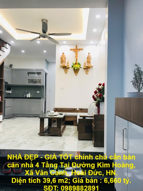 NHÀ ĐẸP - GIÁ TỐT chính chủ cần bán căn nhà 4 Tầng Tại Đường Kim Hoàng, Xã Vân Canh, Hoài Đức, HN.
