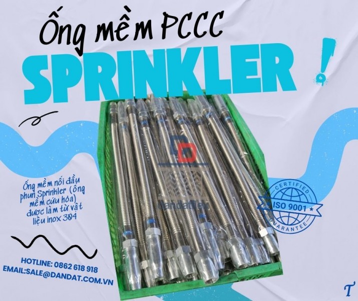 Ống mềm nối đầu phun chữa cháy, dây mềm sprinkler PCCC, ống nối mềm kết nối đầu phun sprinkler