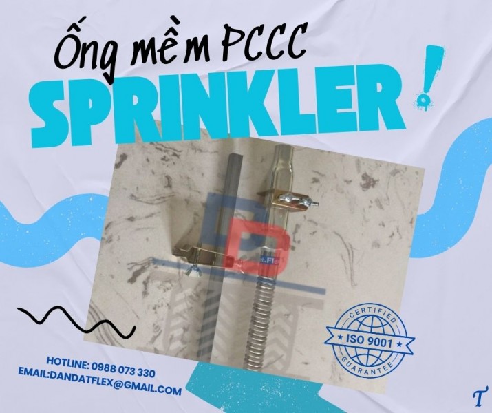 Ống mềm nối đầu phun chữa cháy, dây mềm sprinkler PCCC, ống nối mềm kết nối đầu phun sprinkler