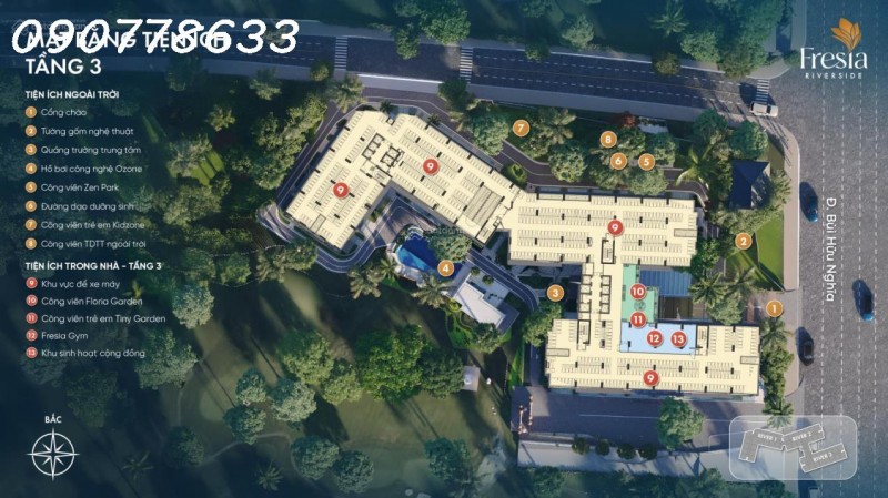 Chính thức nhận booking giữ chỗ 30 triệu / căn hộ Fresia Riverside BH - LH: PKD CĐT 0902778633
