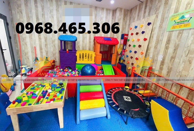 Bộ cầu trượt khối nhà trẻ em, nhà leo cầu trượt trẻ em