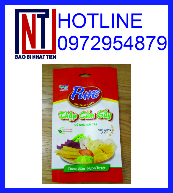 Sản xuất bao bì đựng trái cây sấy, in túi zipper đựng trái cây sấy