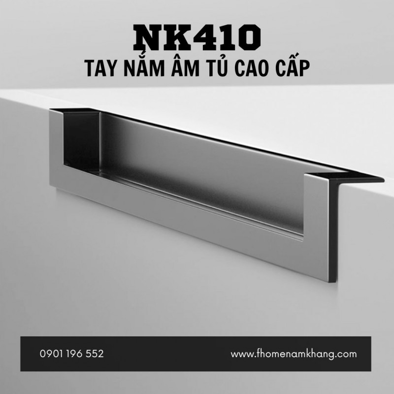Tay nắm tủ quần áo dạng thanh âm NK410 | Zalo 0901 196 552