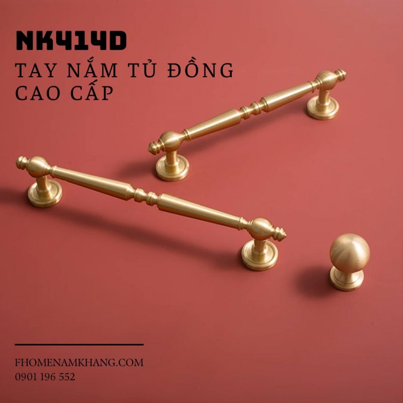 Tay nắm tủ đồng kiểu đốt tròn cổ điển NK414D | Zalo 0901 196 552