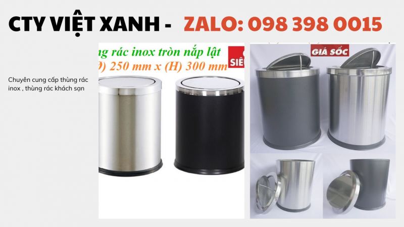 Thùng rác inox nắp lật xoay – Giải pháp tiện lợi cho văn phòng