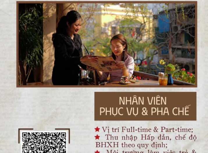 TUYỂN DỤNG NHÂN VIÊN PHỤC VỤ NHÀ HÀNG TẠI QUẬN HOÀN KIẾM, HÀ NỘI