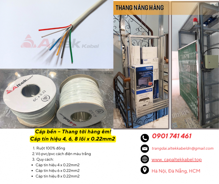 Cáp tín hiệu chống nhiễu sử dụng cho thang tời hàng