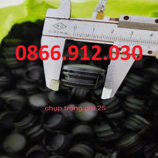 Bịt đầu sắt hộp phi 25mm, nắp bịt nhựa phi 25mm