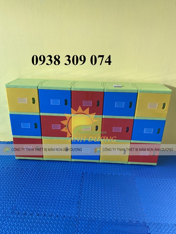 Tủ nhựa đựng cặp mầm non, tủ nhựa đựng cặp balo trẻ em TN