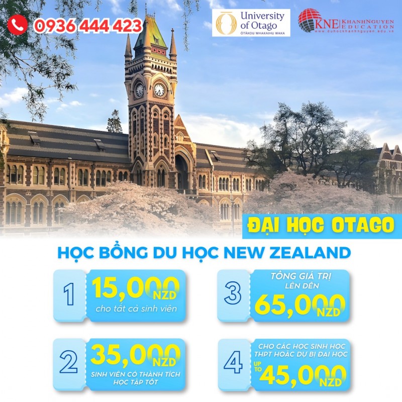 Du Học New Zealand Với “Bão” Học Bổng Từ Đại Học Otago – Không Giới Hạn Số Lượng! 