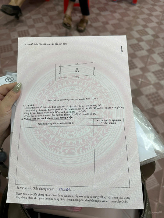 Bán đất Lương Nỗ Tiên Dương - 58.9m2 - Đường thông ô tô 7 chỗ