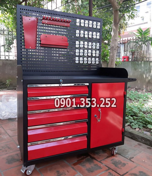 Bán Tủ đựng dụng cụ 6 ngăn màu đỏ đen