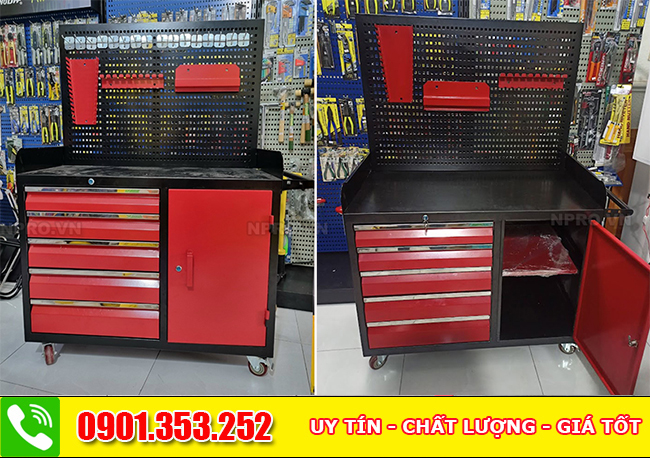 Bán Tủ đựng dụng cụ 6 ngăn màu đỏ đen
