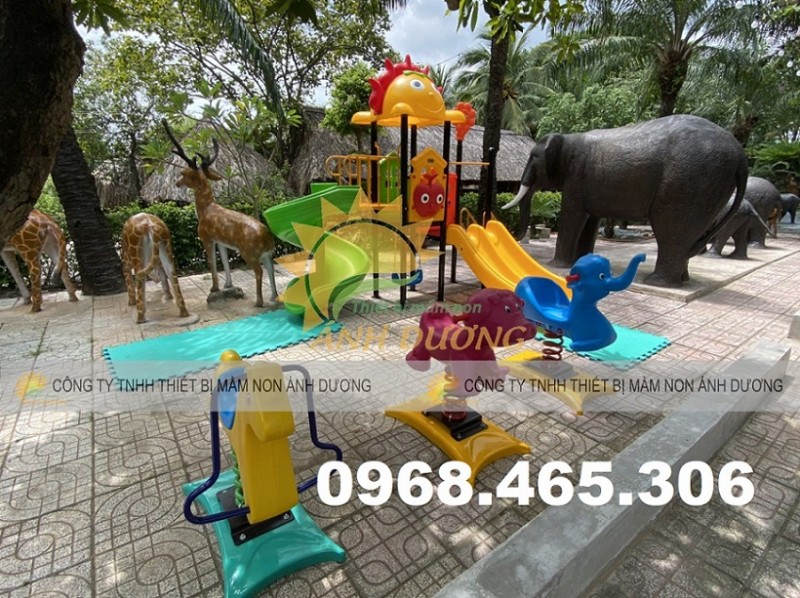Thang leo cầu trượt trẻ em, xích đu khu vui chơi trẻ em