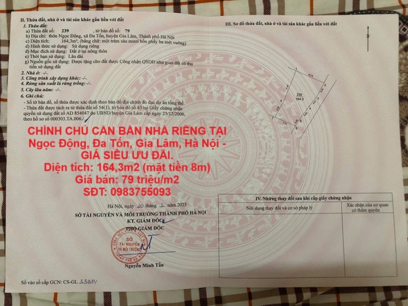 CHÍNH CHỦ CẦN BÁN NHÀ RIÊNG TẠI Ngọc Động, Đa Tốn, Gia Lâm, Hà Nội - GIÁ SIÊU ƯU ĐÃI.