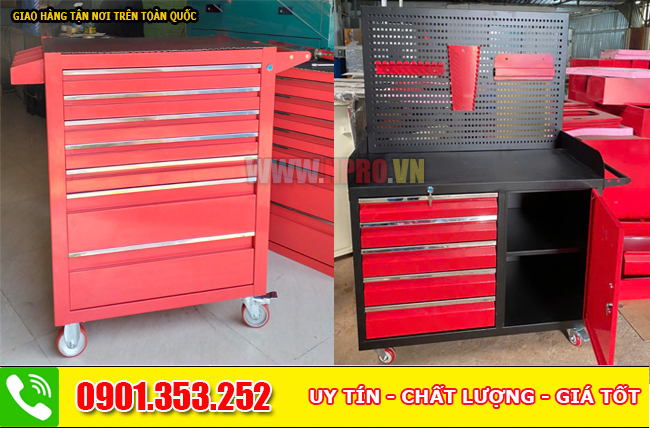 Tủ đựng đồ nghề 7 ngăn NPRO - màu đỏ