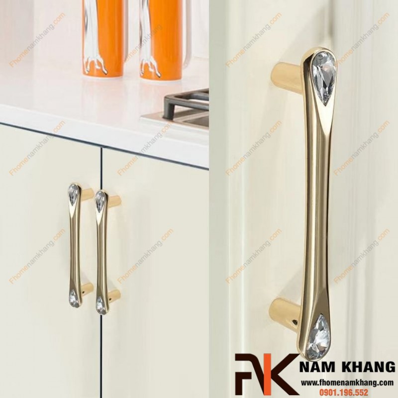 Tay nắm tủ kết hợp đá pha lê NK439 | Zalo 0901 196 552