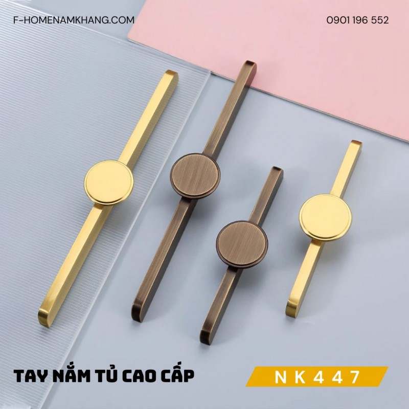 Tay nắm tủ thanh dài phối núm tròn NK447 | Zalo 0901 196 552