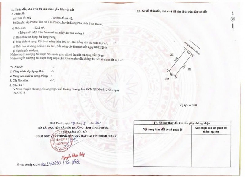 ĐẤT ĐẸP - GIÁ TỐT - Bán GẤP Lô Đất Tiềm Năng Tại Xã Tân Phước, Đồng Phú, Bình Phước