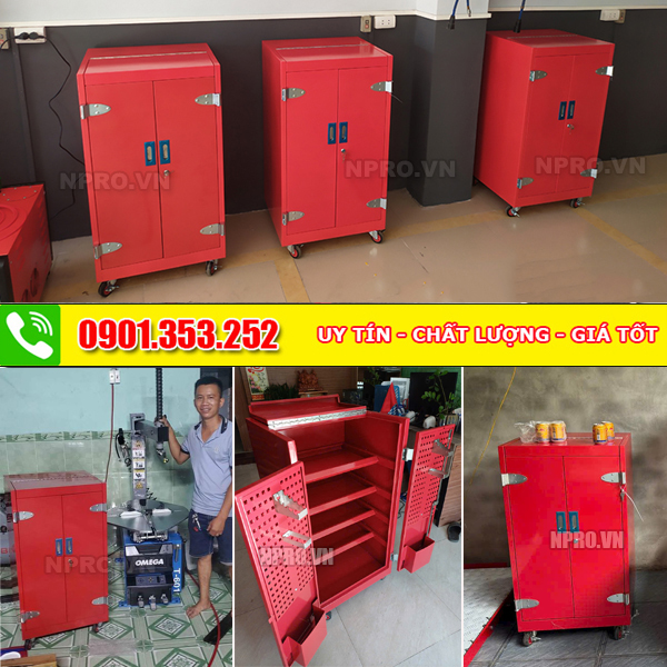 Tủ chứa đồ nghề 5 ngăn NPRO - màu đỏ