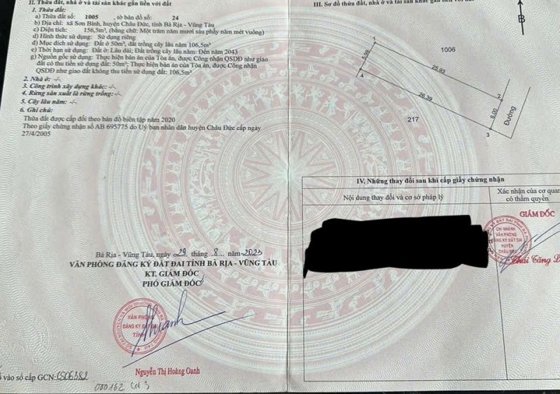 CHÍNH CHỦ BÁN Nhanh LÔ ĐẤT MẶT TIỀN Có NHÀ CẤP 4 - Vị Trí đẹp tại : Sơn Bình - Châu Đức -  Bà Rịa