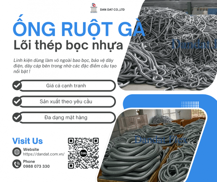 Ống Ruột Gà Trong Công Nghiệp – Ống luồn dây điện bọc nhựa, Ống ruột gà cơ khí 