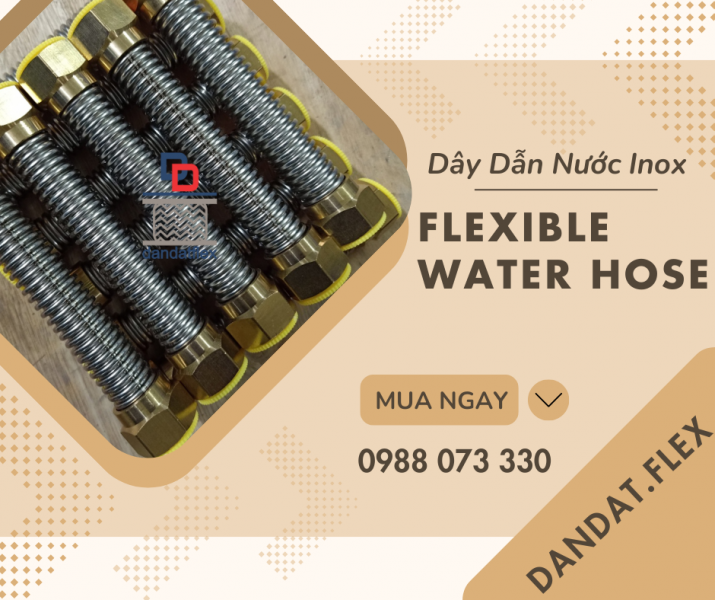 Dây Dẫn Nước Inox 304, Dây Cấp Nước Nóng Lạnh, Ống Mềm Dẫn Nước Inox