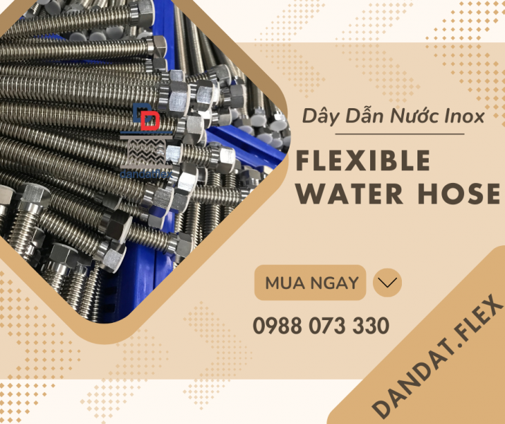 Dây Dẫn Nước Inox 304, Dây Cấp Nước Nóng Lạnh, Ống Mềm Dẫn Nước Inox