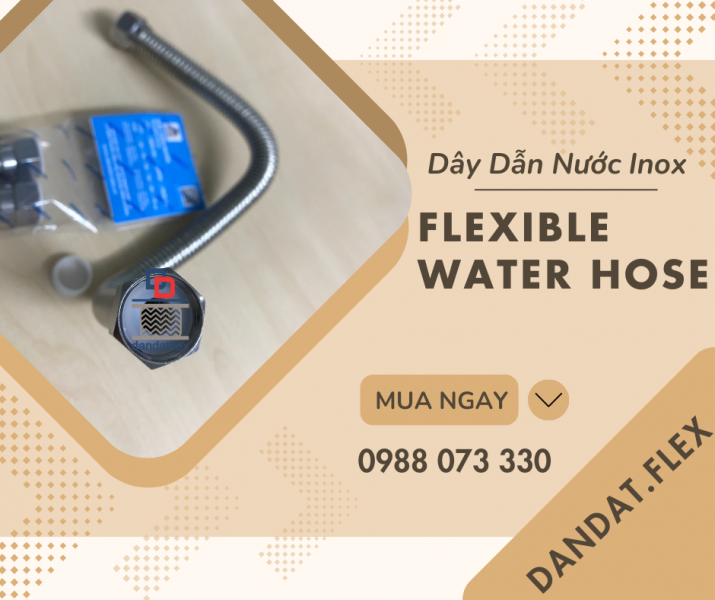 Dây Dẫn Nước Inox 304, Dây Cấp Nước Nóng Lạnh, Ống Mềm Dẫn Nước Inox