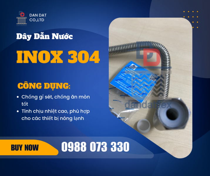 Dây Dẫn Nước Inox 304| Dây Cấp Nước Inox Chịu Nhiệt| Ống Dẫn Nước Nóng Lạnh