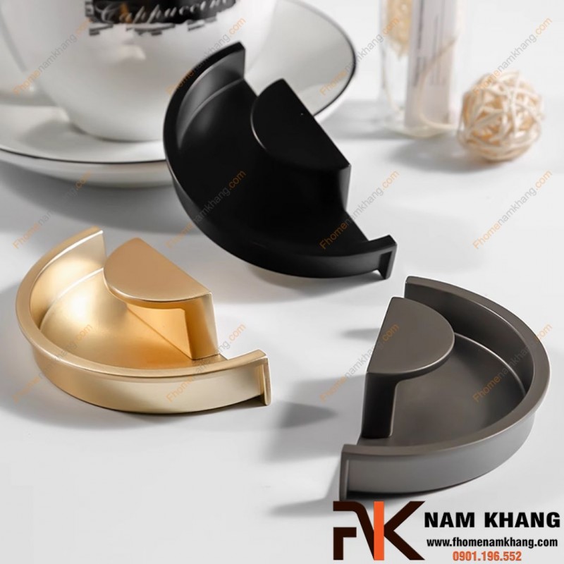 Tay nắm âm tủ dạng bán nguyệt NK463 | Zalo 0901 196 552