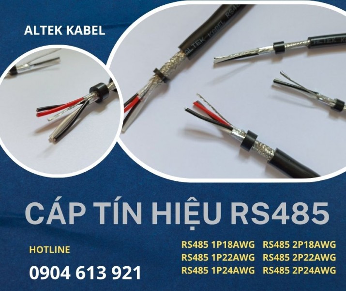Cáp tín hiệu RS485 xoắn chống nhiễu Altek Kabel 1 pair 24AWG