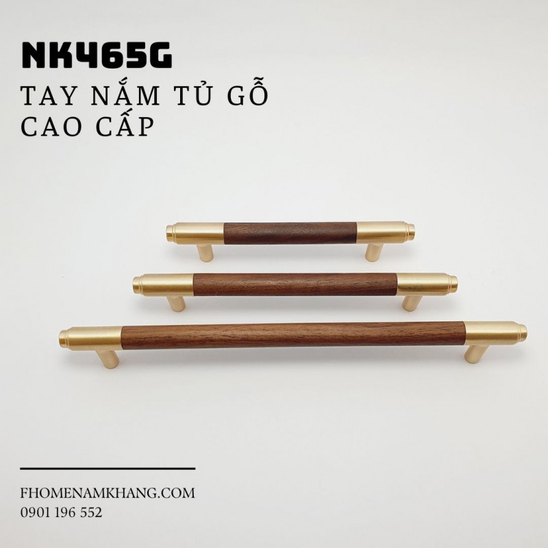 Tay nắm tủ phối gỗ cao cấp NK465G | Zalo 0901 196 552