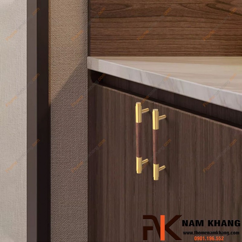 Tay nắm tủ phối gỗ cao cấp NK465G | Zalo 0901 196 552