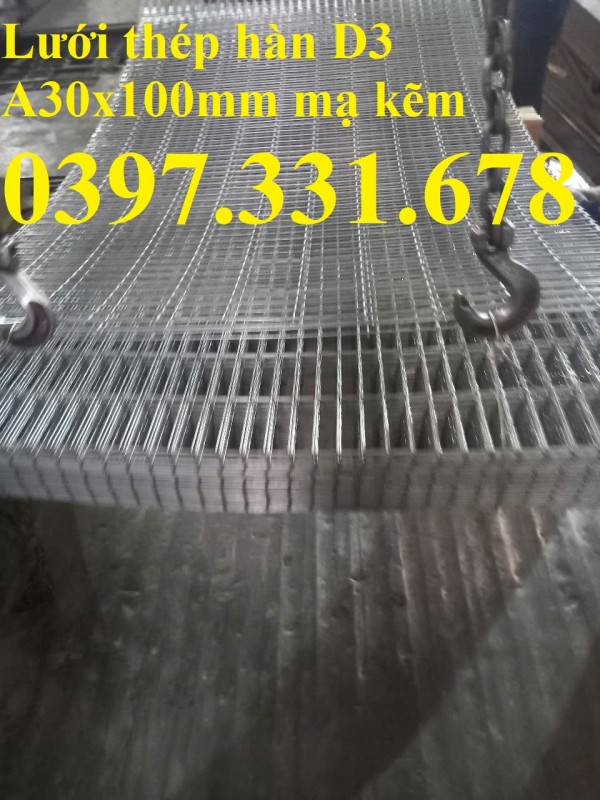 Nơi sản xuất lưới thép hàn 3ly ô 30x100mm mạ kẽm, lưới đen
