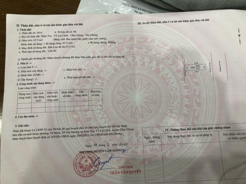 ĐẤT ĐẸP - GIÁ TỐT - Bán GẤP 4 Lô Đất Tiềm Năng tại Cẩm Giàng - Hải Dương