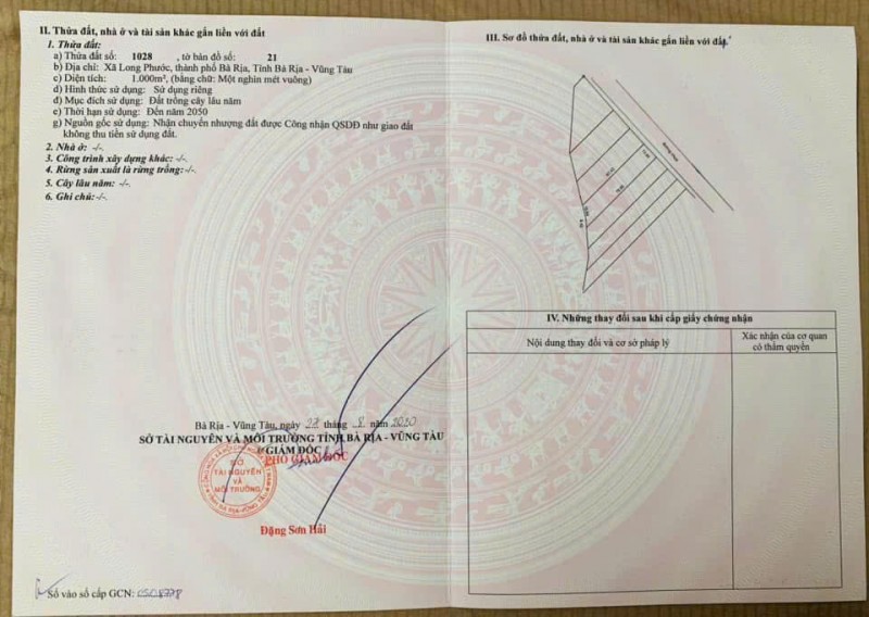 ĐẤT CHÍNH CHỦ- GIÁ TỐT - Xã Long Phước, TP Bà Rịa, Tỉnh Bà Rịa Vũng Tàu