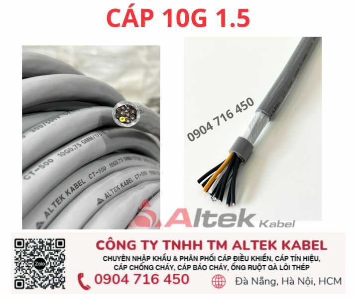 Cáp tín hiệu rvv,rvvp 10G1.5mm 2 Altek Kabel 