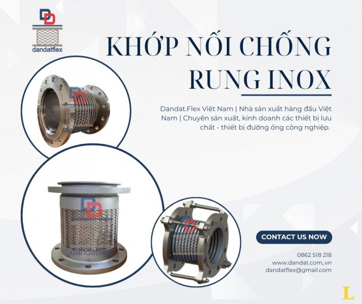 Khớp nối mềm chống rung, khop noi mem inox, khớp nối mềm nối bích DN50