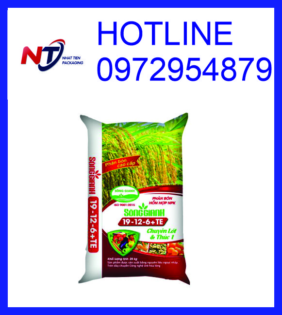Bao PP dệt 25kg, bao bì đựng phân bón 25kg