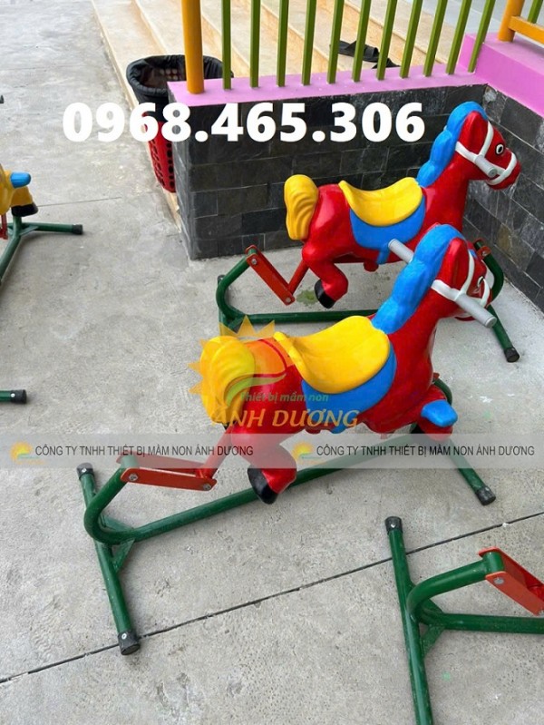 Bập bênh đế cong 2 đầu con vật dành cho mầm non