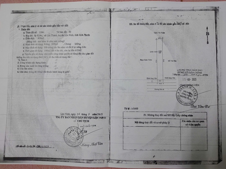ĐẤT ĐẸP-  GIÁ ĐẦU TƯ  - CẦN BÁN LÔ ĐẤT TẠI Đường Liên Xã Quốc Lộ 13, Lộc Thành, Lộc Ninh, Bình Phước