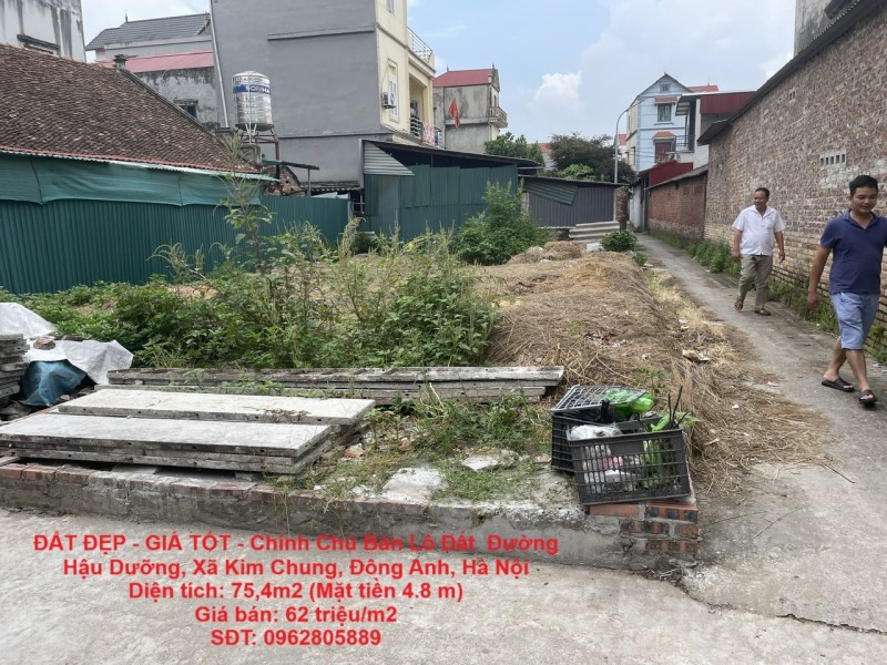 ĐẤT ĐẸP - GIÁ TỐT - Chính Chủ Bán Lô Đất  Đường Hậu Dưỡng, Xã Kim Chung, Đông Anh, Hà Nội