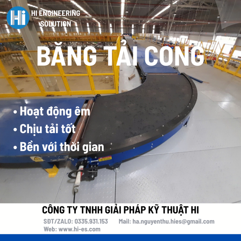 Băng tải cong sử dụng belt PVK