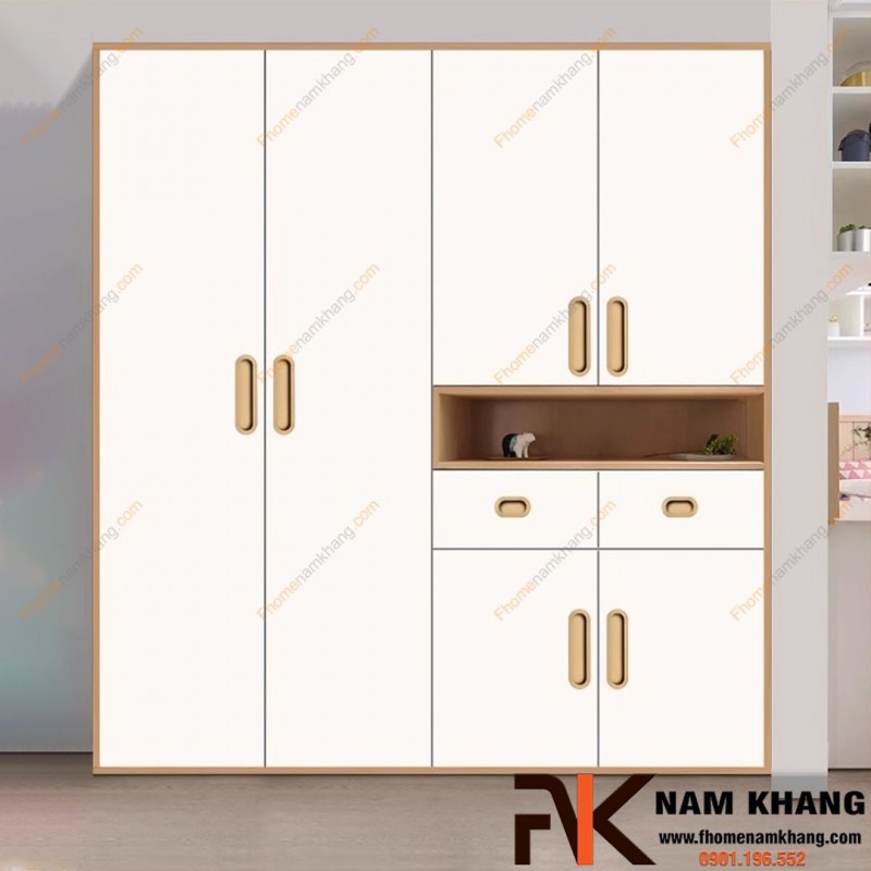 Tay nắm âm cửa tủ màu vàng mờ NK061T | Zalo 0901 196 552
