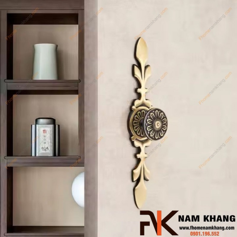 Núm cửa tủ phối thanh đồng cổ điển NK071D | Zalo 0901 196 552