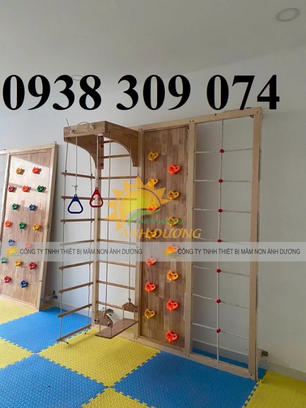 Tường leo núi trẻ em, vách leo núi mầm non, thang leo trẻ em